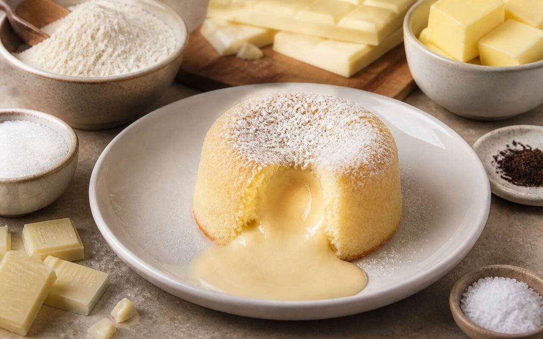 Recette du moelleux au cœur coulant de chocolat blanc
