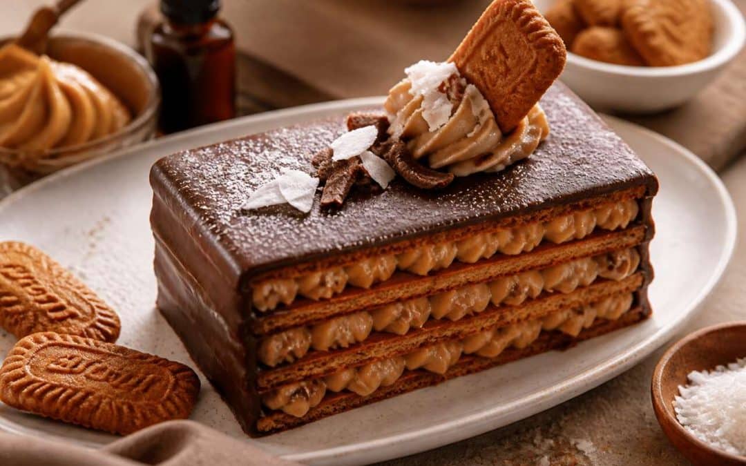 Recette du mille-feuille de spéculoos enrobé de chocolat
