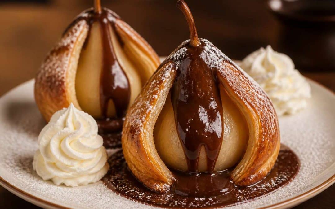 Poire feuilletée sauce chocolat de Cyril Lignac : la recette irrésistible
