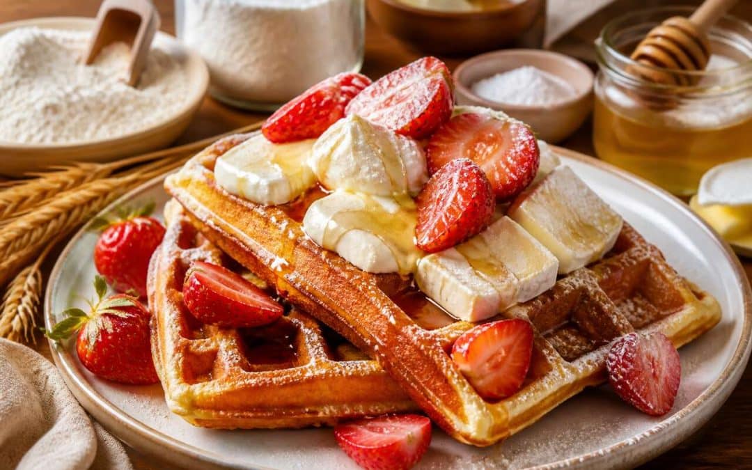 Recette de gaufre au mascarpone, fraises et fromage