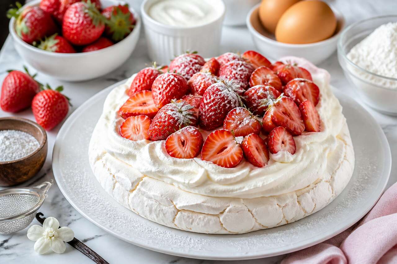 Recette de pavlova aux fraises : un dessert léger et gourmand