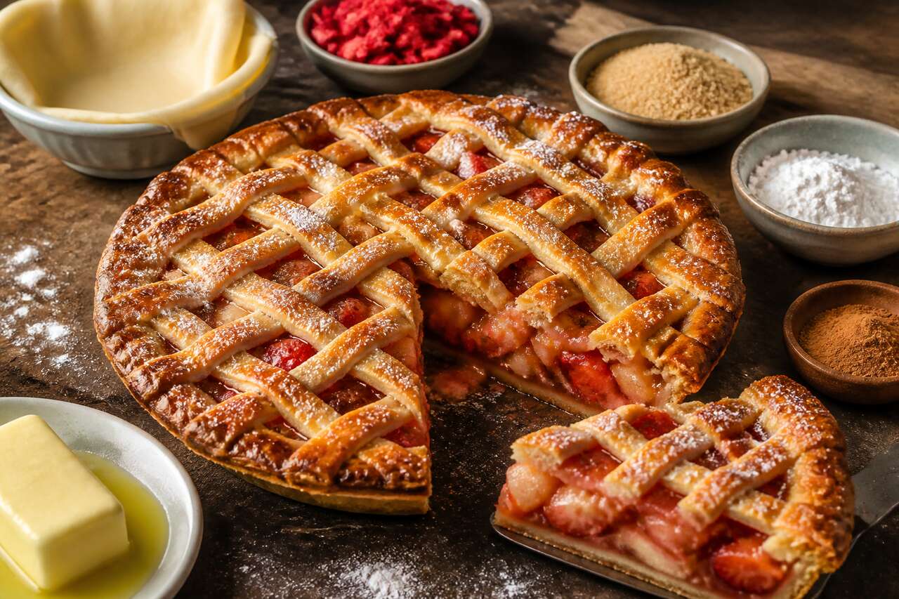 Recette de tourte aux pommes et fraises maison