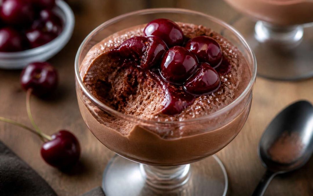 Recette de mousse au chocolat, cerise et kirsch