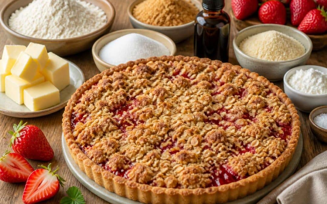 Recette de tarte crumble aux fraises d'été