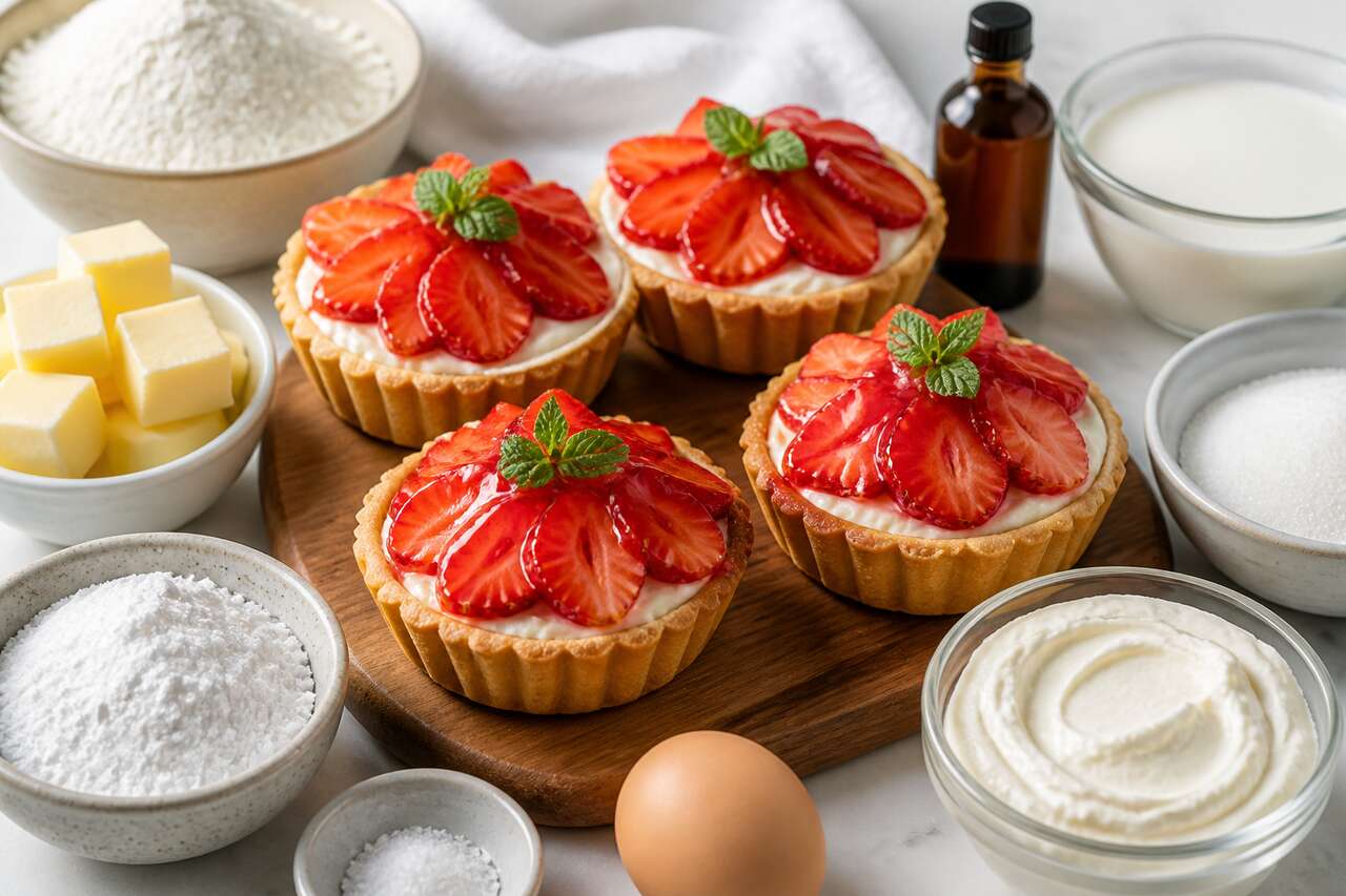 Recette de tartelettes aux fraises à la crème