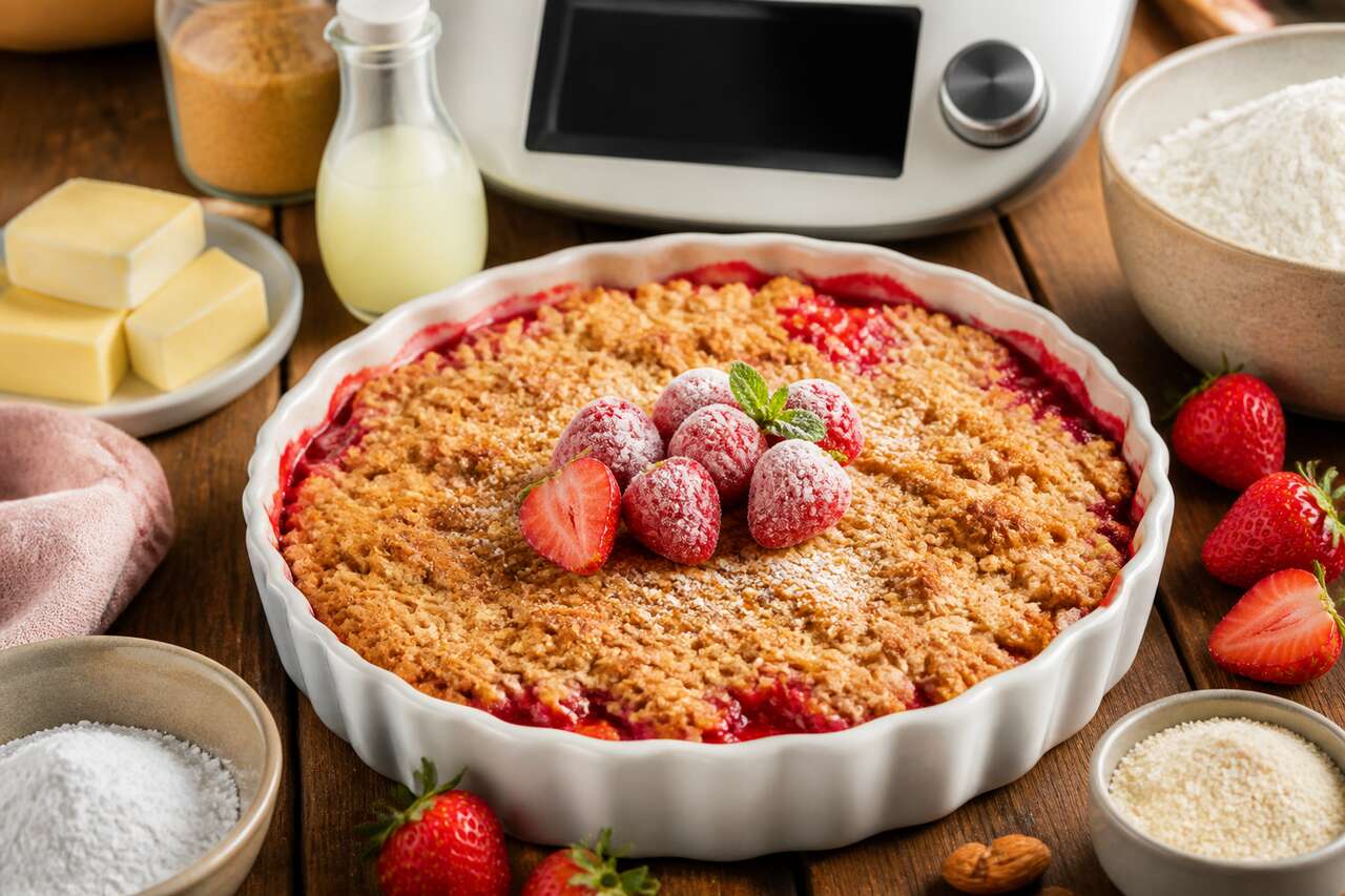 Recette du crumble aux fraises au Thermomix