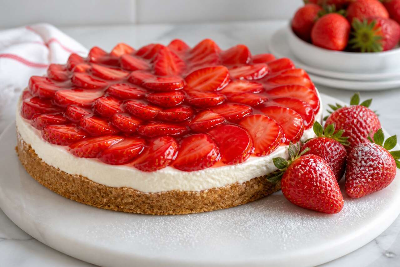 Recette facile de tarte aux fraises sans cuisson