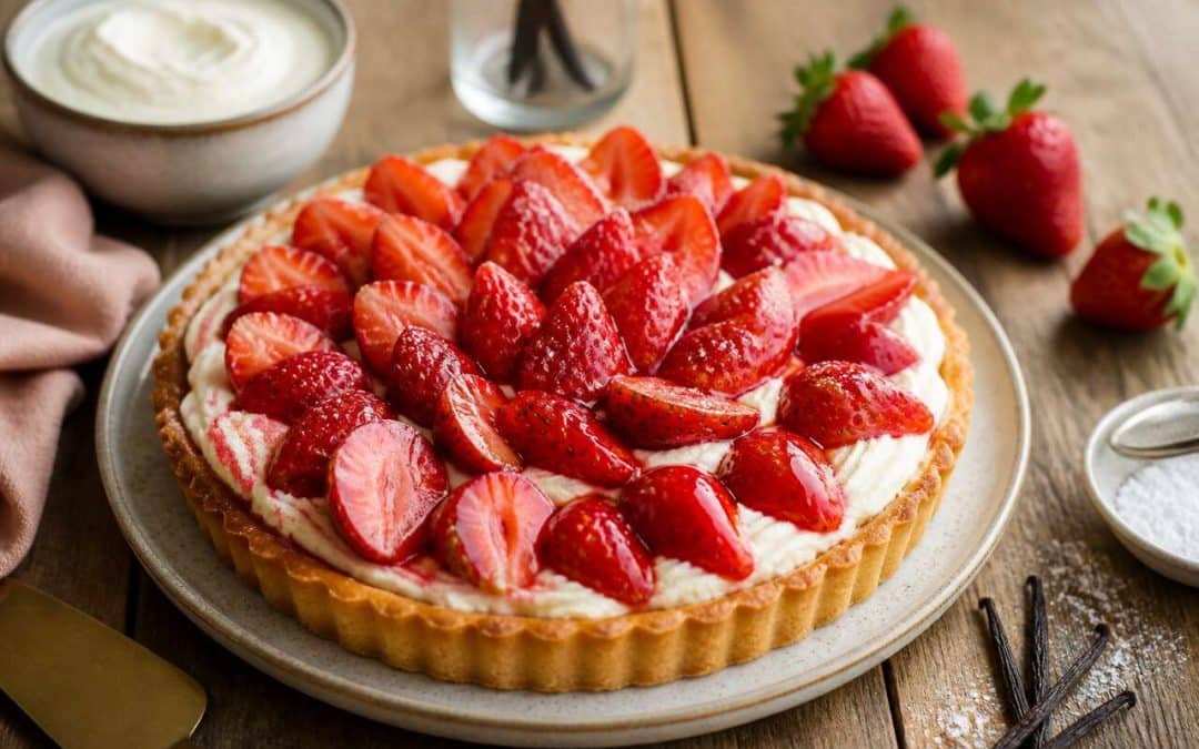 Recette de tarte aux fraises et au mascarpone