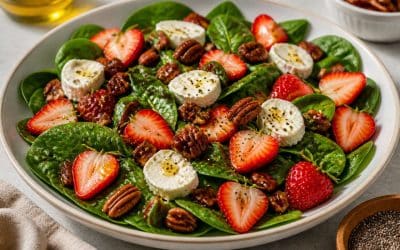Recette de salade d&rsquo;été aux fraises, épinards et noix de pécan