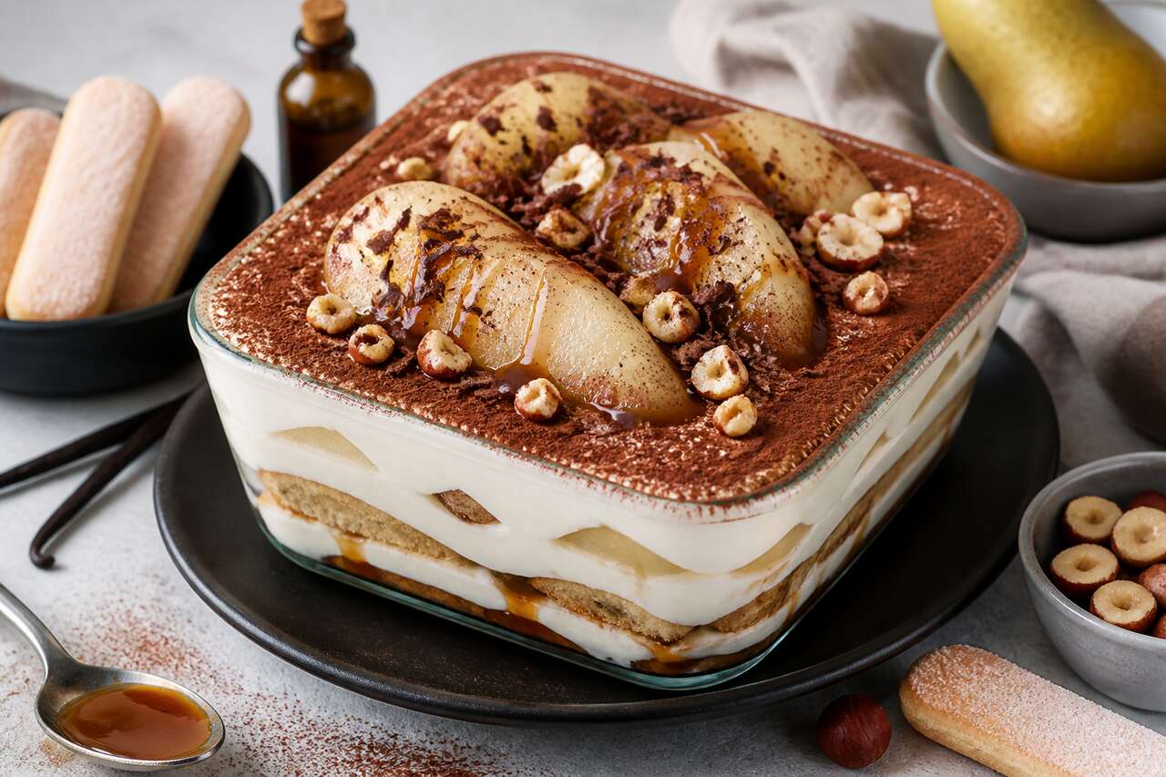Tiramisu à la poire et au chocolat au Thermomix : la recette gourmande