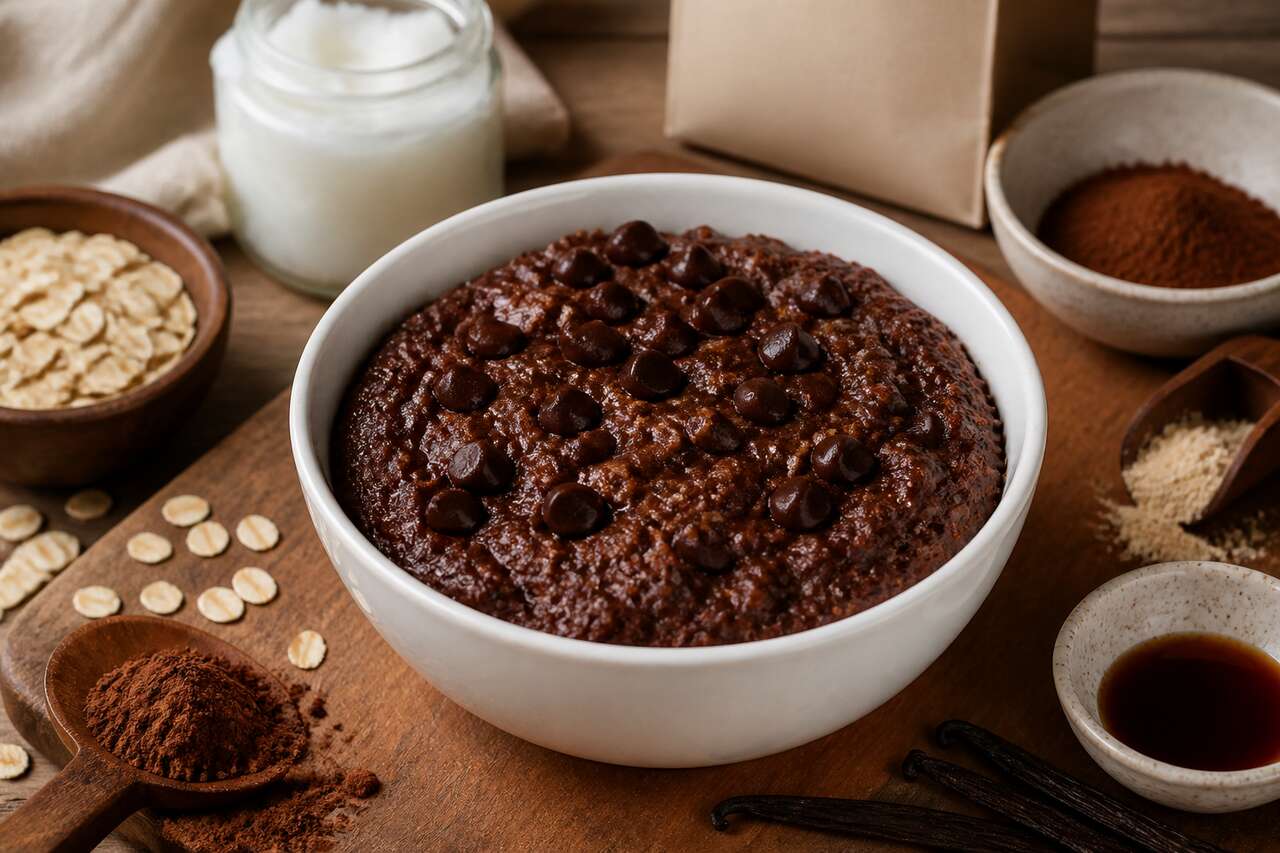 Recette facile de bowl cake à l'avoine et au chocolat