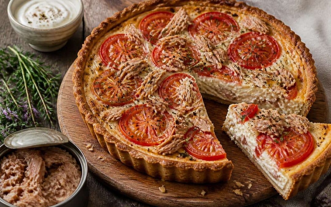 Recette de tarte au thon, tomates et moutarde Savora