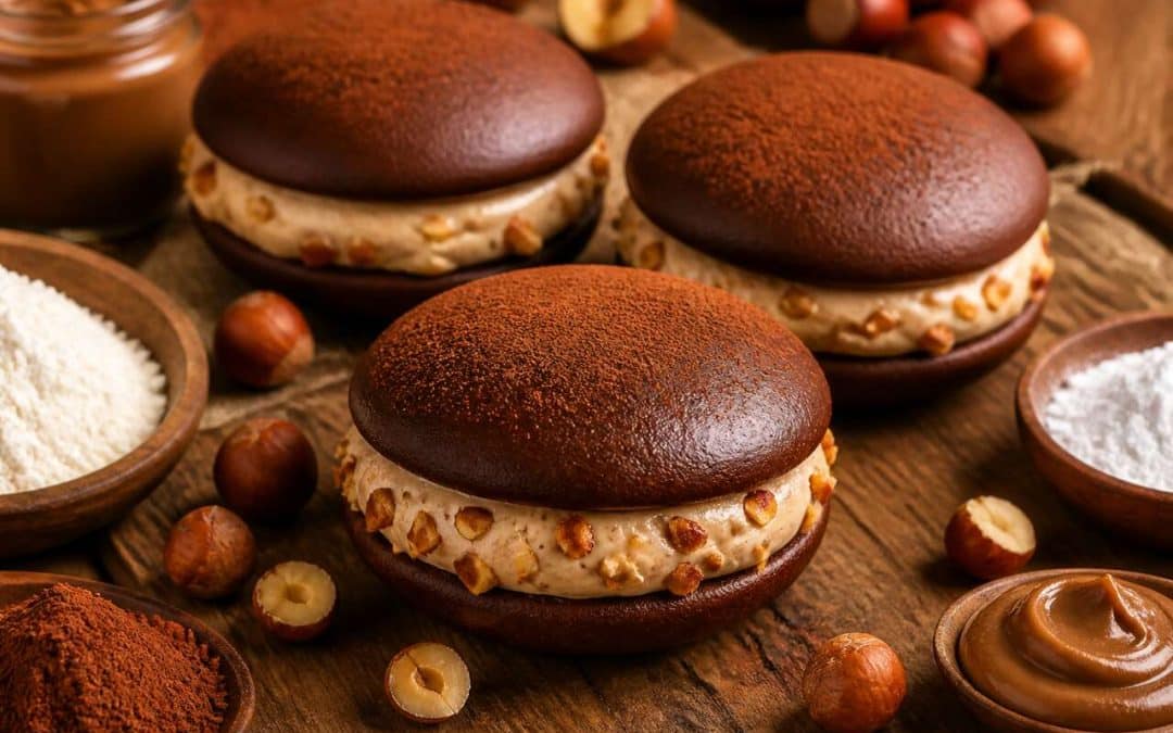 Recette de whoopie pie chocolat, noisette et vanille