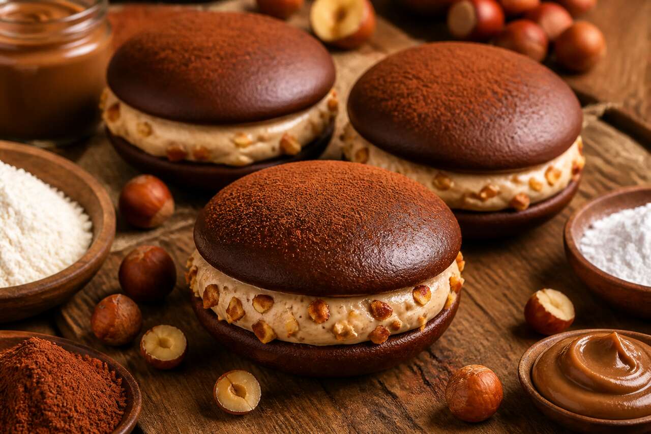 Recette de whoopie pie chocolat, noisette et vanille