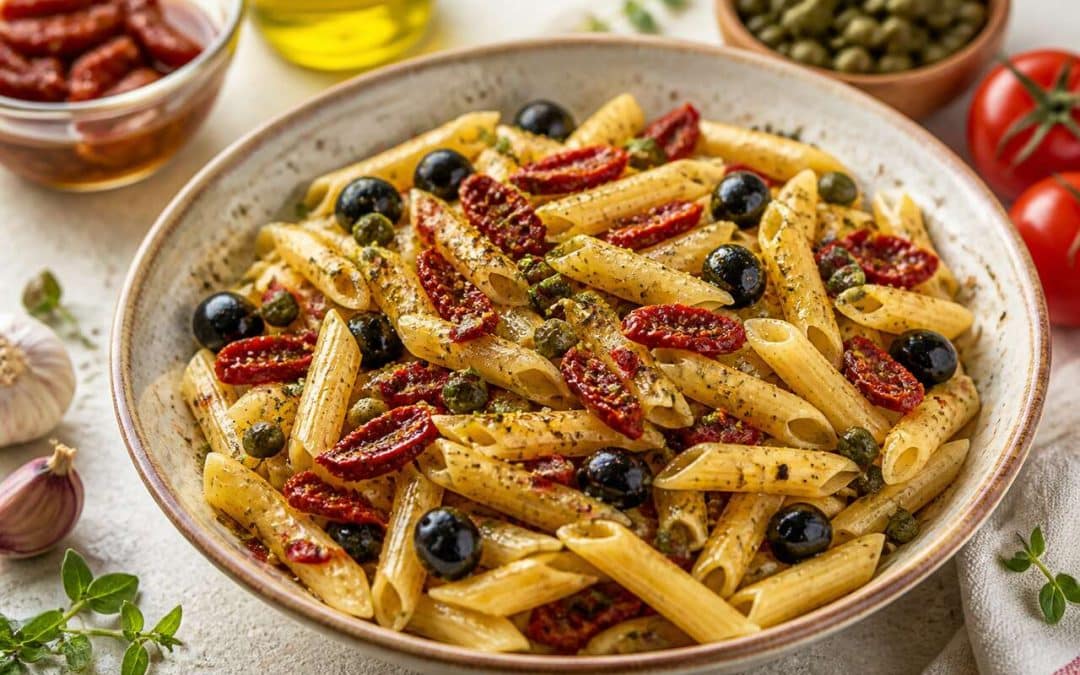 Recette facile de salade de pâtes aux tomates séchées