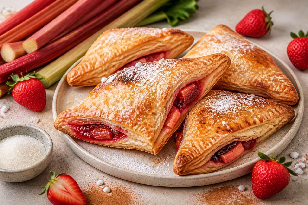 Recette de chaussons à la rhubarbe et aux fraises
