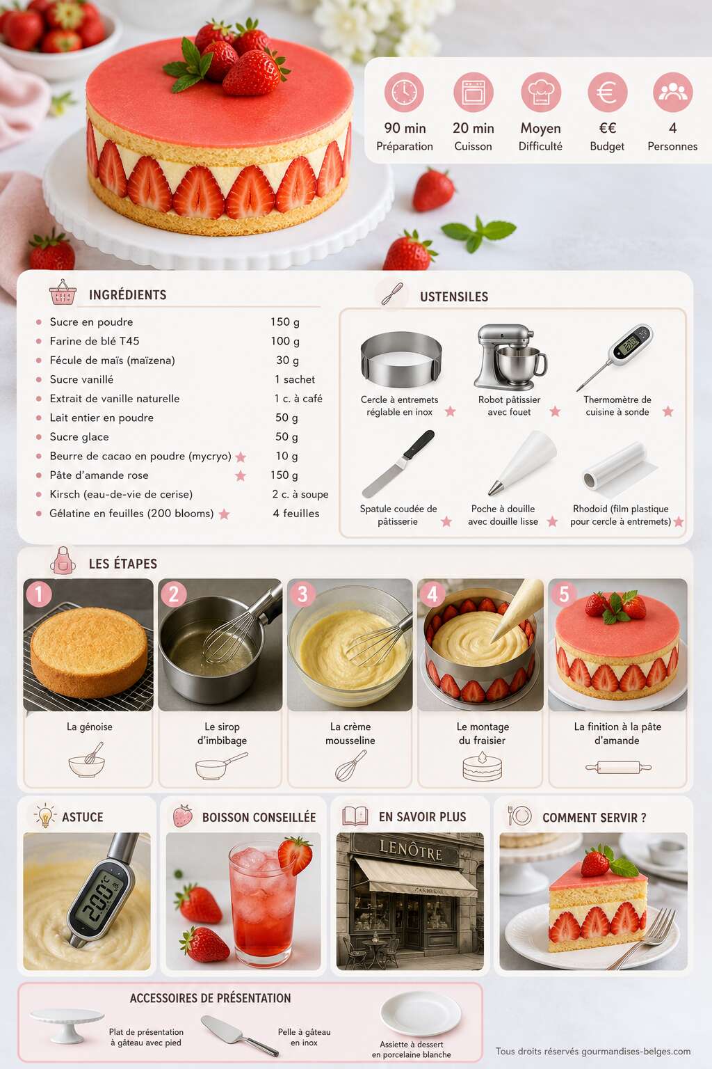 Fiche recette Recette du fraisier : le classique de la p&acirc;tisserie fran&ccedil;aise