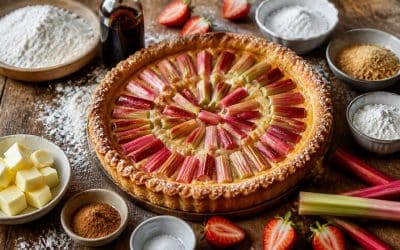 Recette de tarte rustique à la rhubarbe