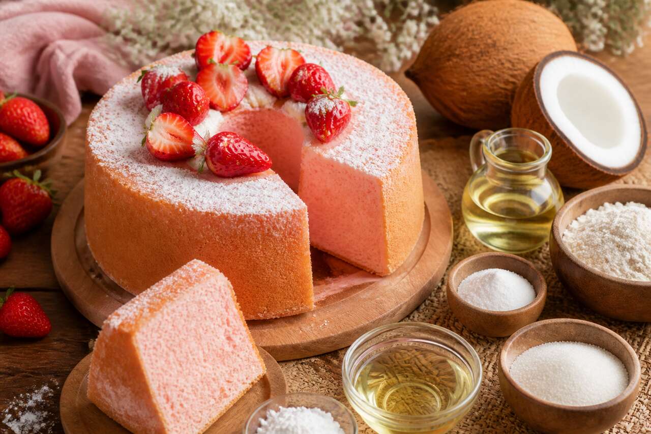 Recette du chiffon cake aux fraises
