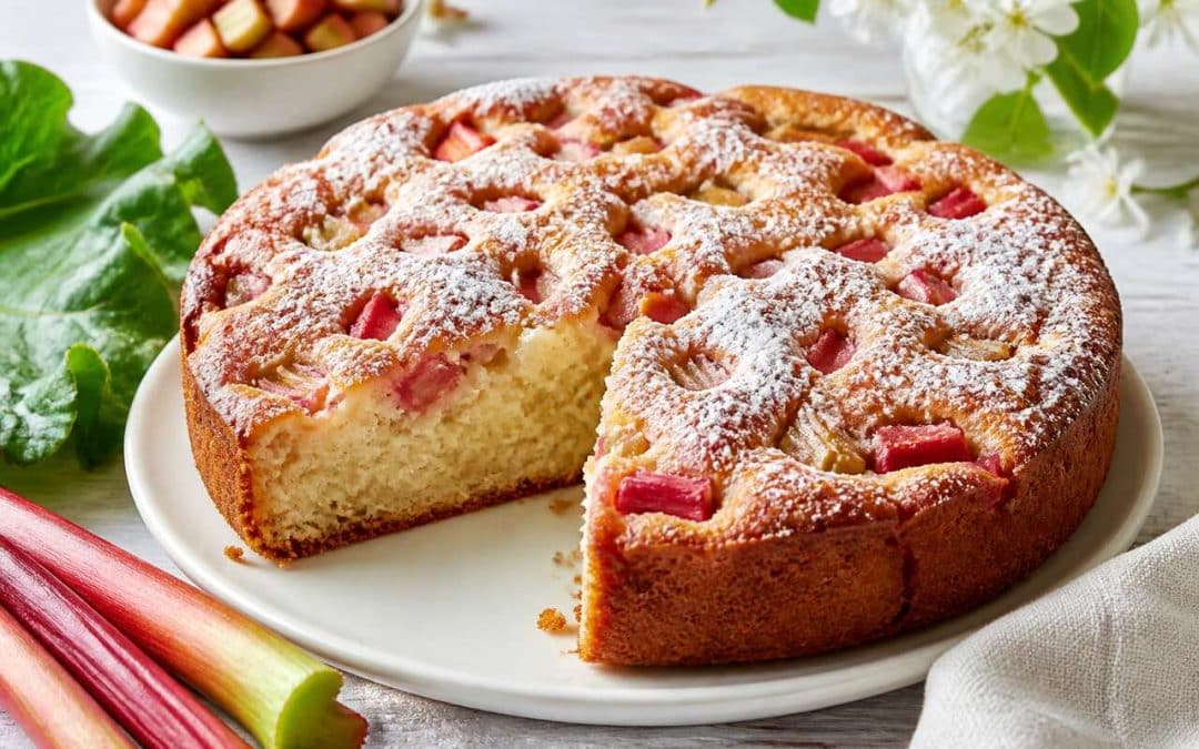 Recette du moelleux à la rhubarbe fondant et facile