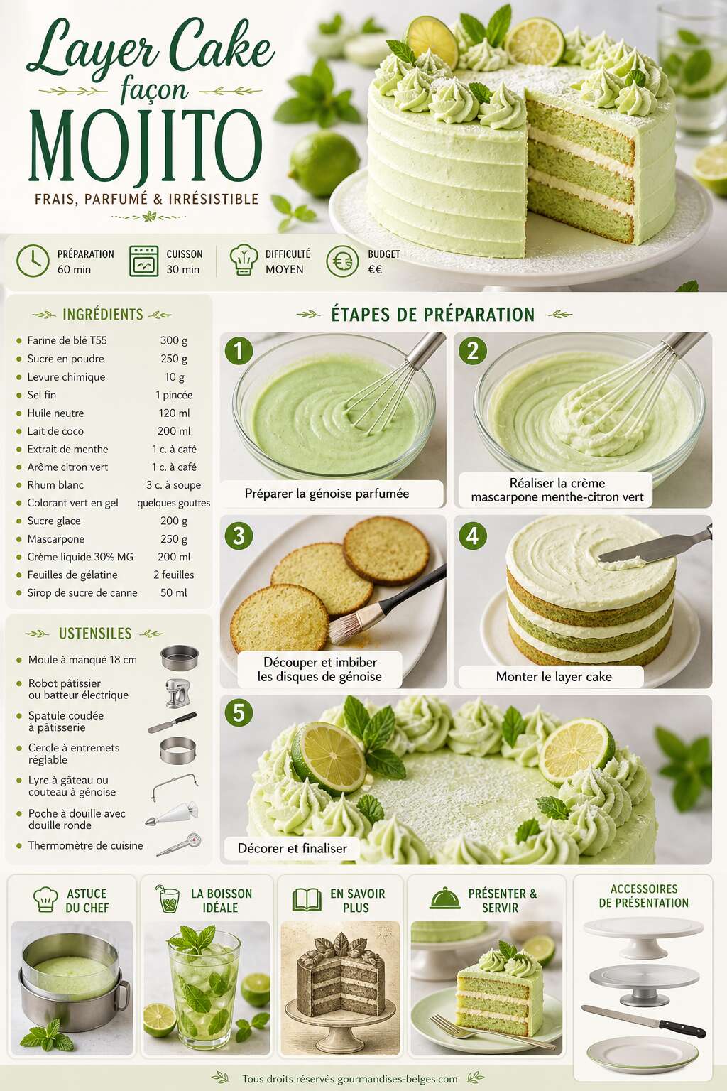 Fiche recette Recette du layer cake façon mojito Fiche recette Recette du layer cake façon mojito