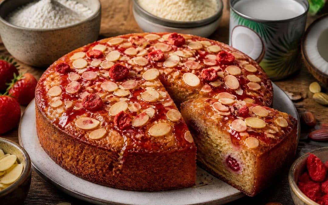 Recette du cake aux amandes et aux fraises
