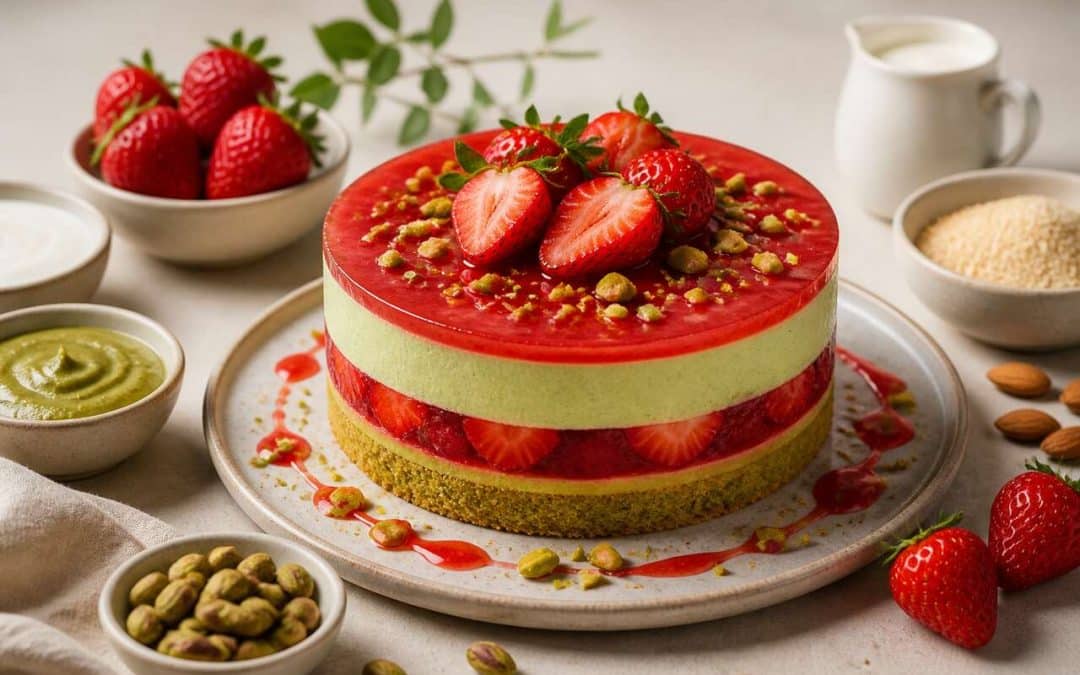 Recette d'entremets fraises et pistache