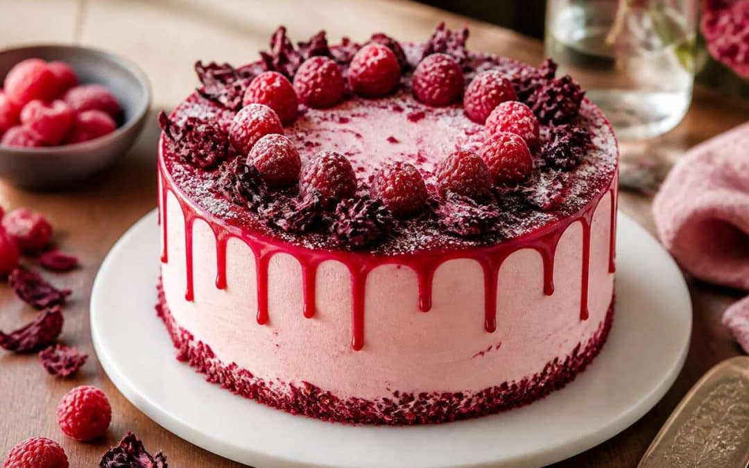 Recette du layer cake hibiscus et framboises