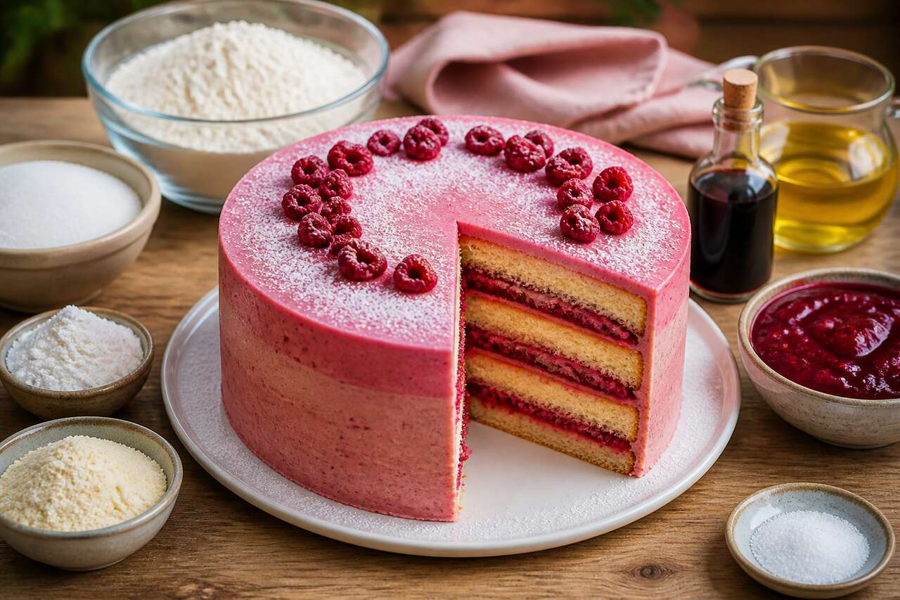 Recette du layer cake aux framboises
