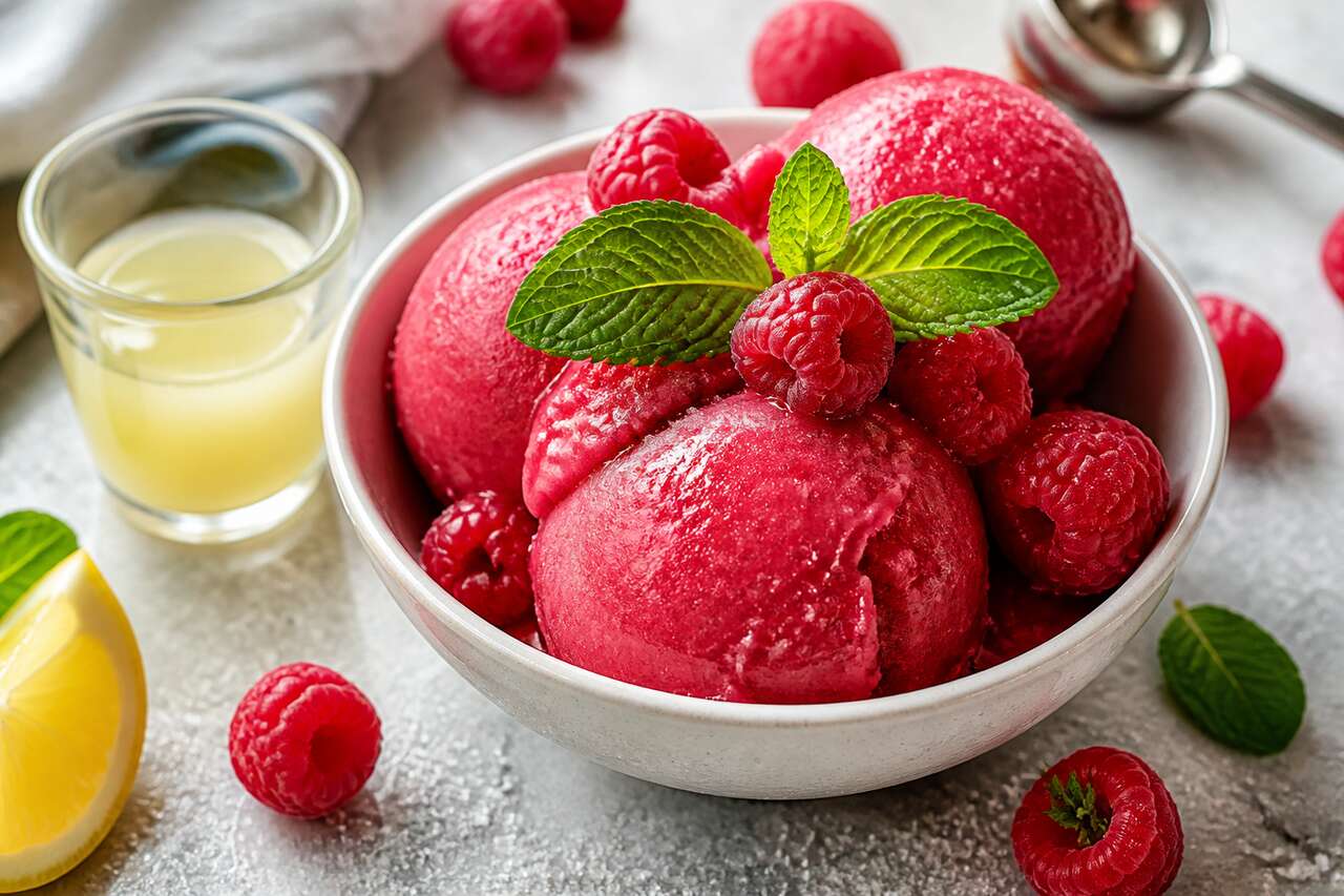 Recette de sorbet à la framboise maison