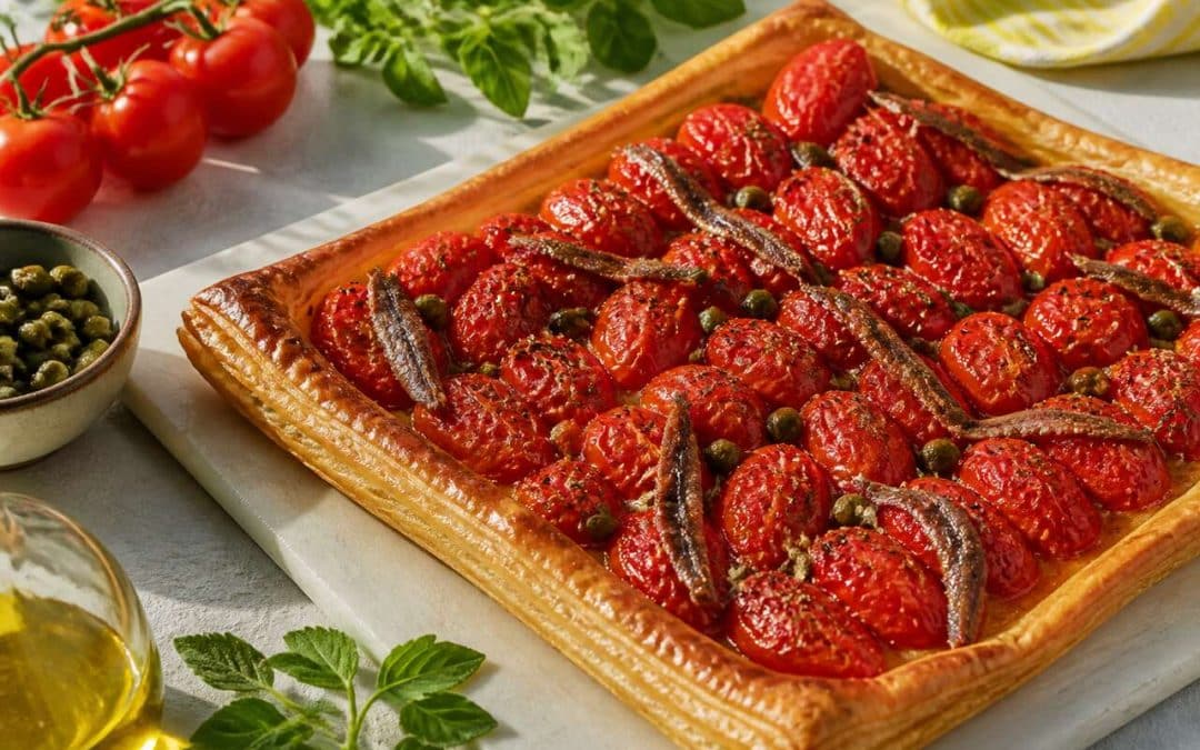 Recette de tarte fine tomate moutarde : express et parfaite pour l'été