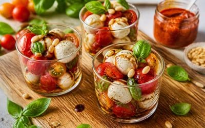 Recette facile de verrines tomates mozzarella