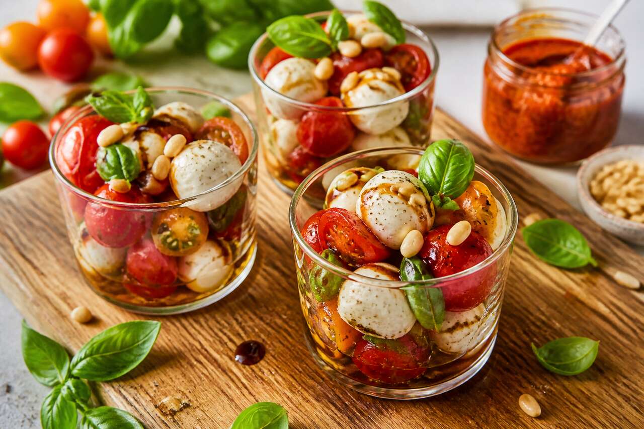 Recette facile de verrines tomates mozzarella