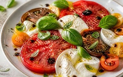 Recette de salade d’été aux tomates, mozzarella et basilic
