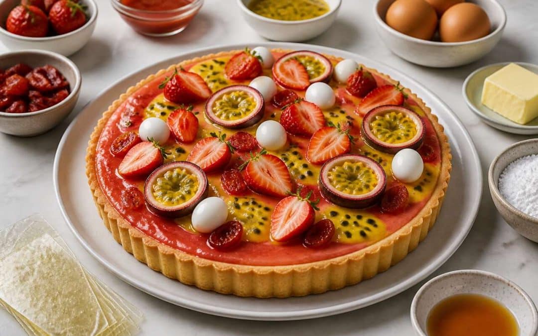 Recette de tarte fraise, tomate et passion : un dessert original et savoureux