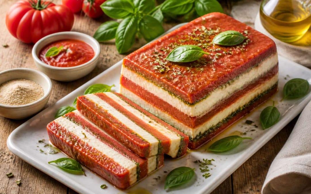 Recette de terrine marbrée aux tomates et mozzarella maison