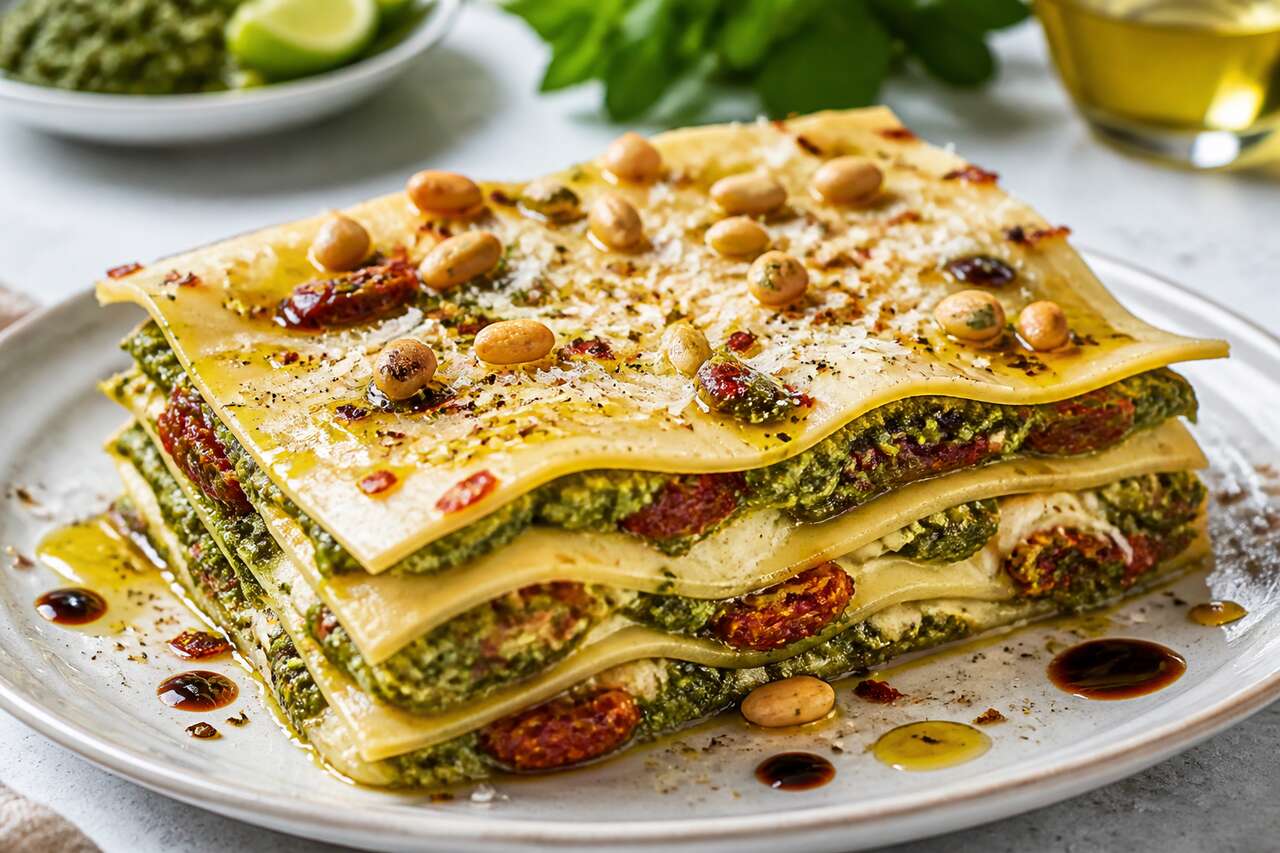 Recette de lasagne froide aux tomates et pesto