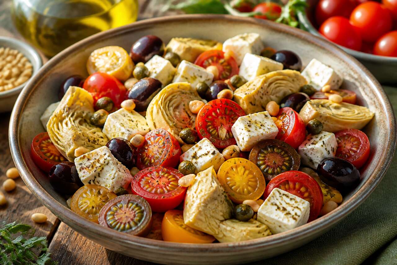 Salade estivale aux tomates et feta : la recette facile à préparer à l'avance