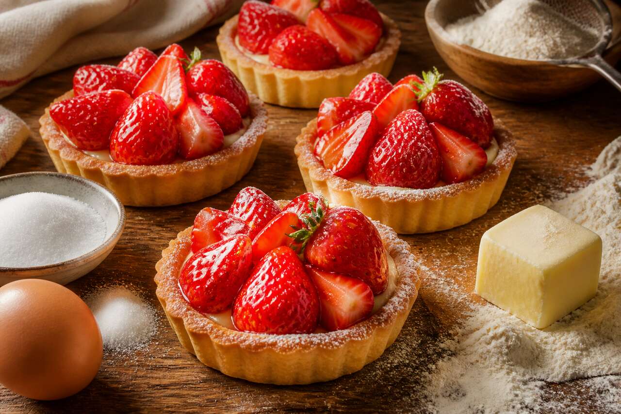 Recette de tartelettes aux fraises