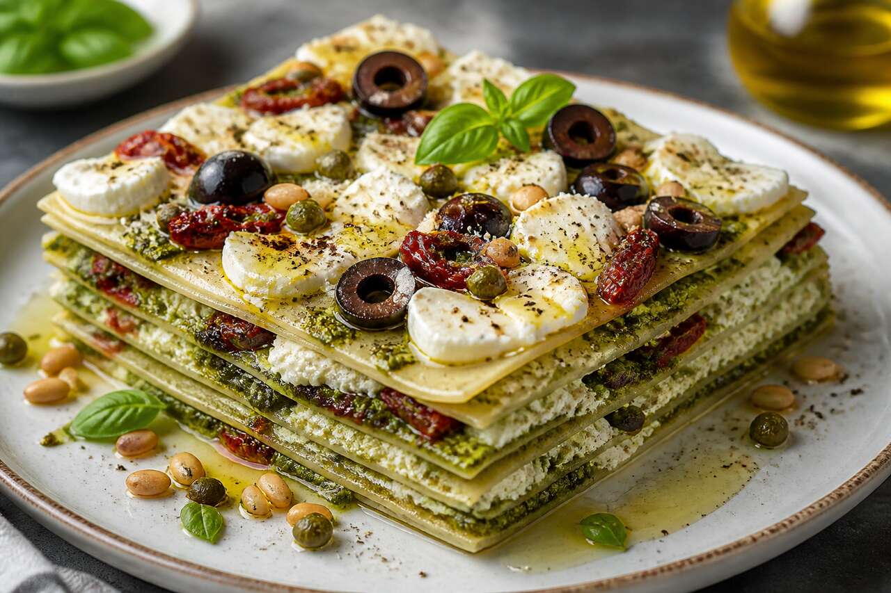 Recette de lasagne froide aux tomates et pesto