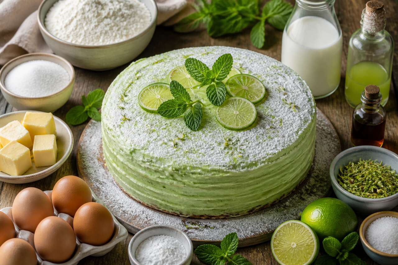 Recette du cake au citron vert et à la menthe