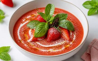 Recette de soupe de fraises au basilic : fraîcheur et gourmandise