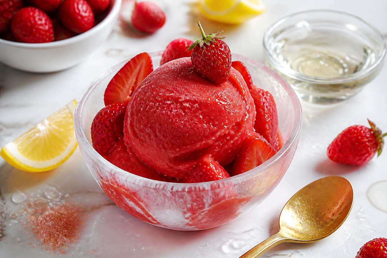 Recette de sorbet à la fraise maison