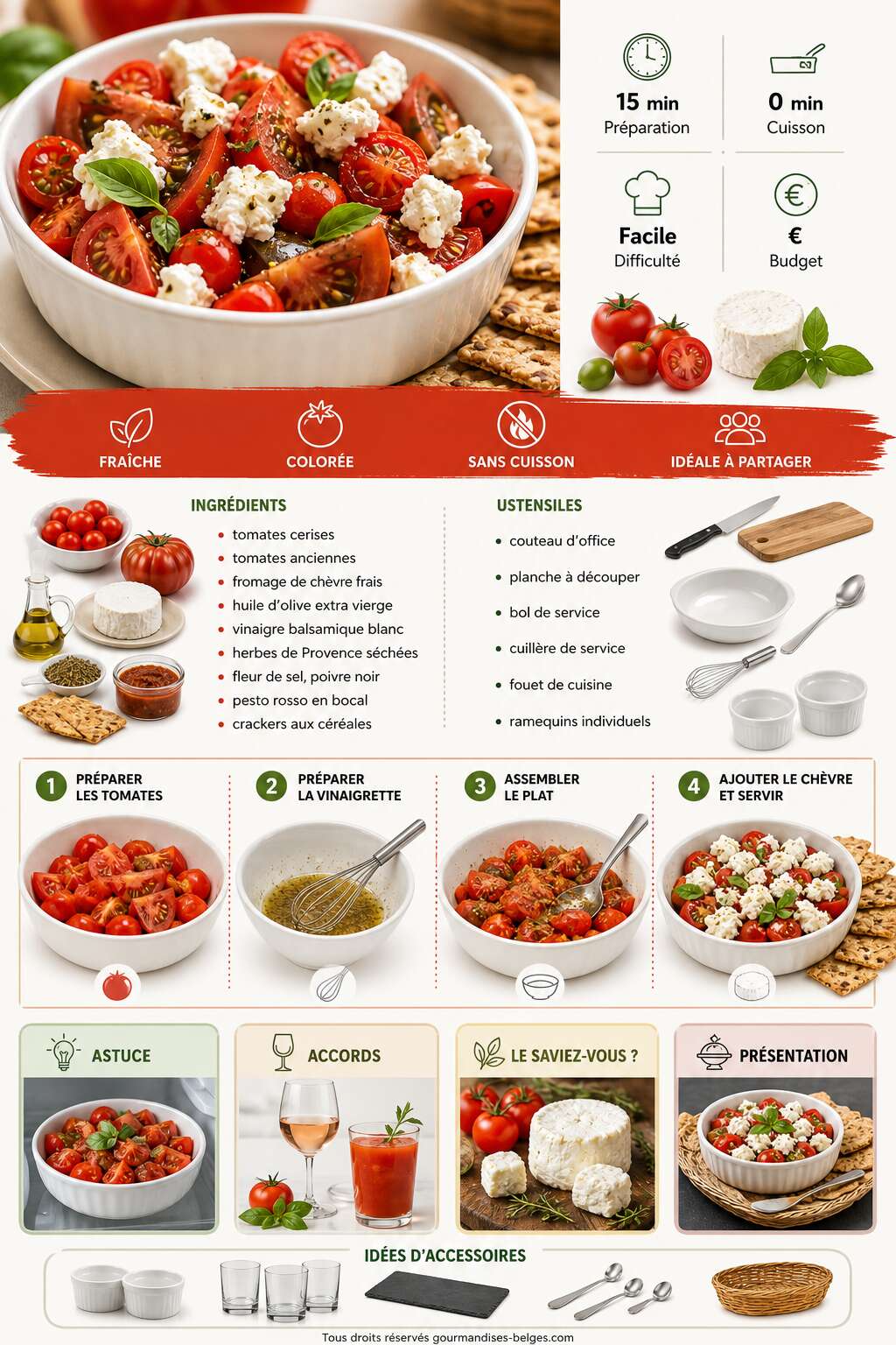 Fiche recette Recette d'ap&eacute;ritif frais aux tomates et ch&egrave;vre