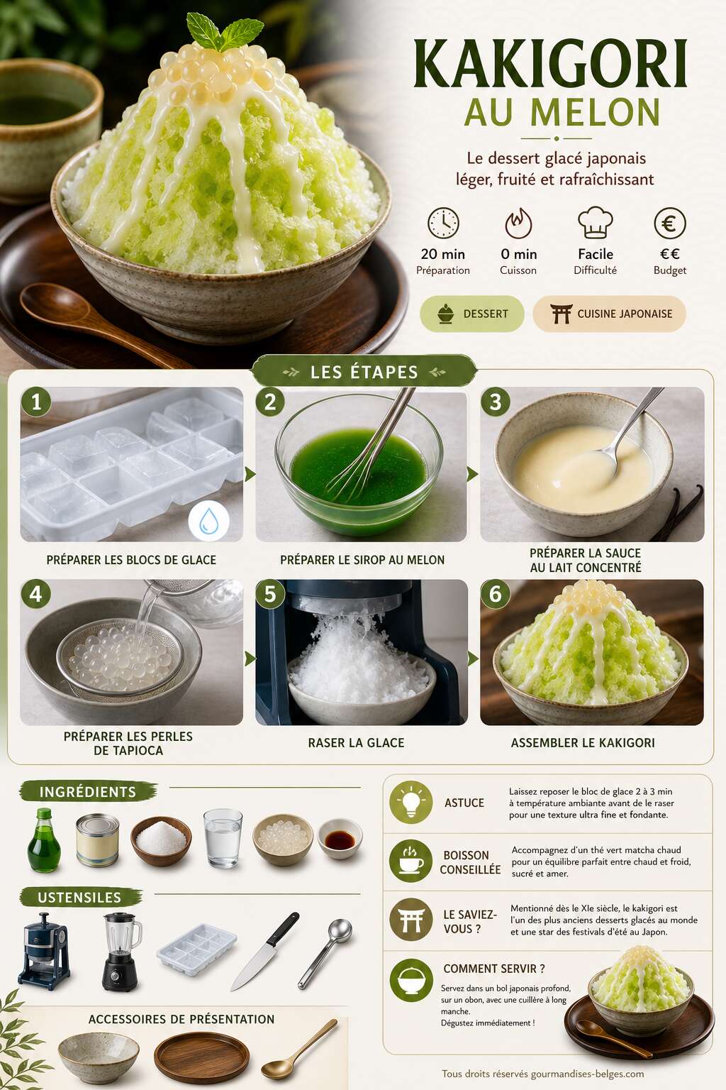 Fiche recette Recette de kakigori au melon