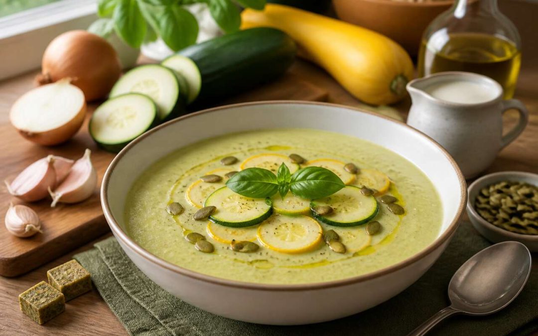 Recette facile de soupe froide de courgettes