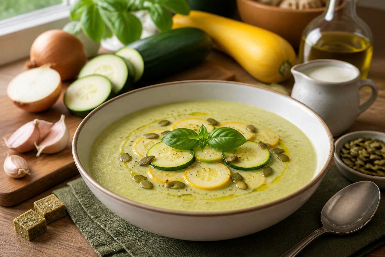Recette facile de soupe froide de courgettes