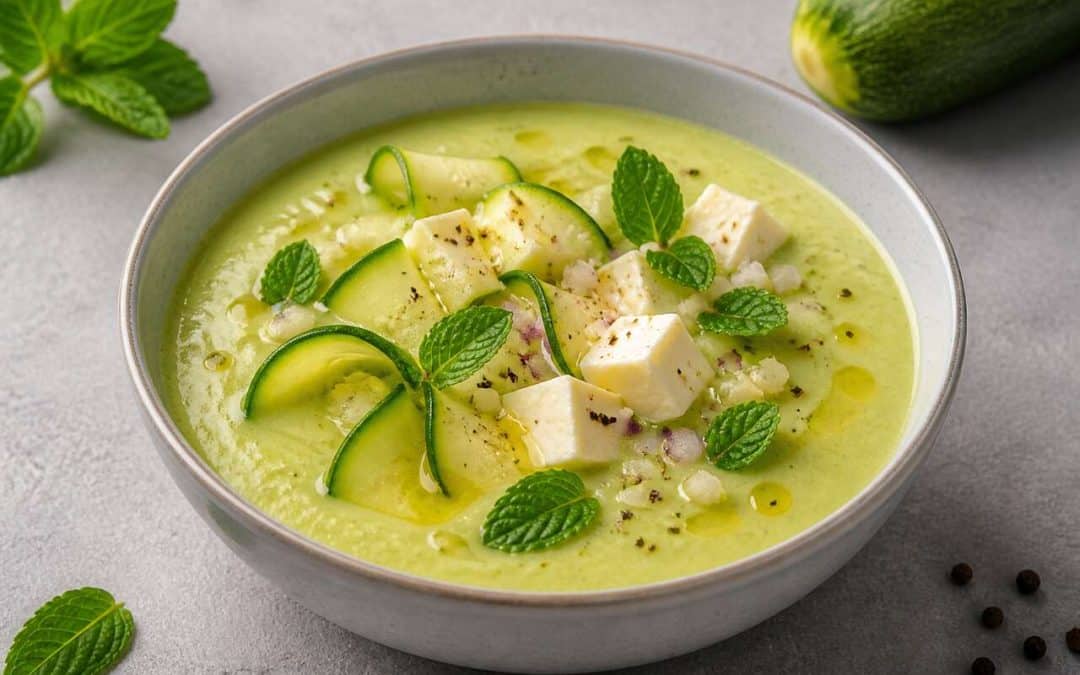 Recette de soupe glacée de courgettes à la Vache qui rit