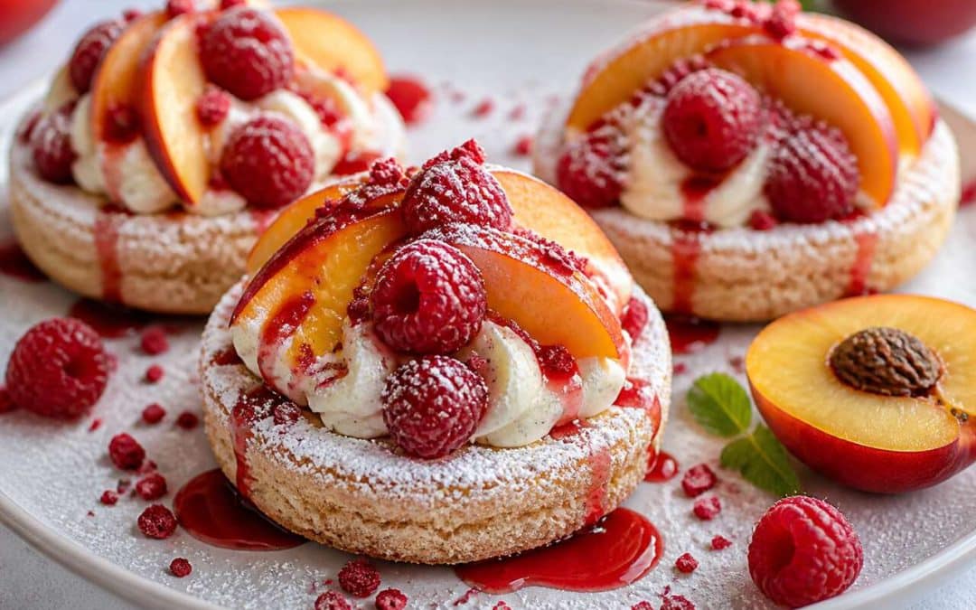 Recette de dacquoises aux framboises et nectarines