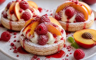 Recette de dacquoises aux framboises et nectarines